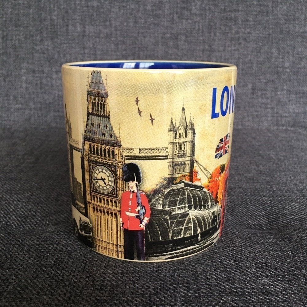 LONDON Travel Sights Coffee, Tea Mug, Yellow, Blue, 15 oz - Picture 5 of 14